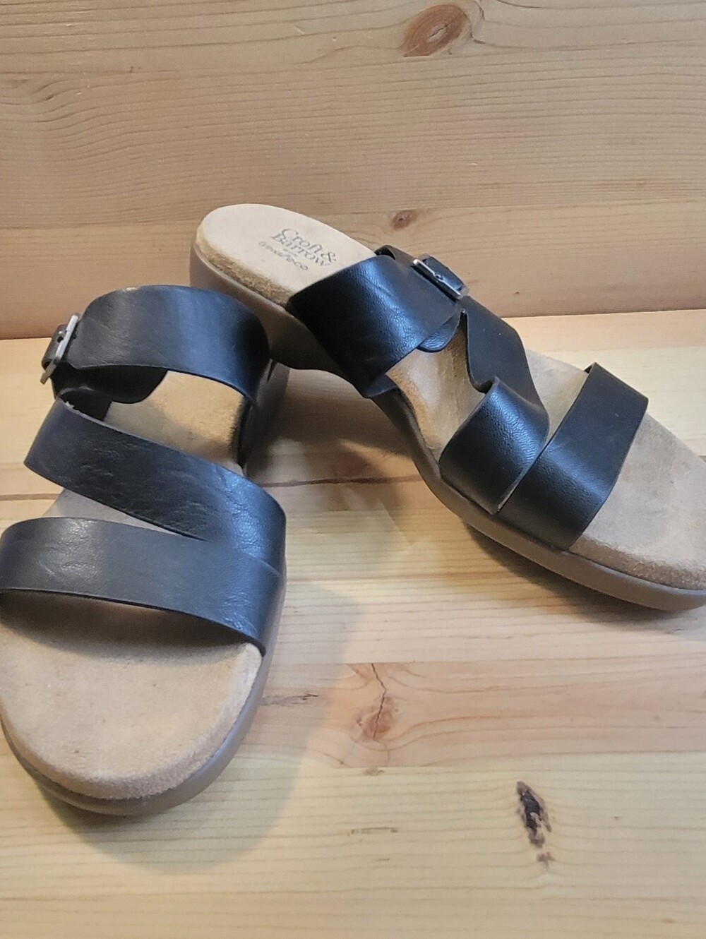 Croft & Barrow Laylah Onyx Black Women's Slip On Sandals - Size 7
